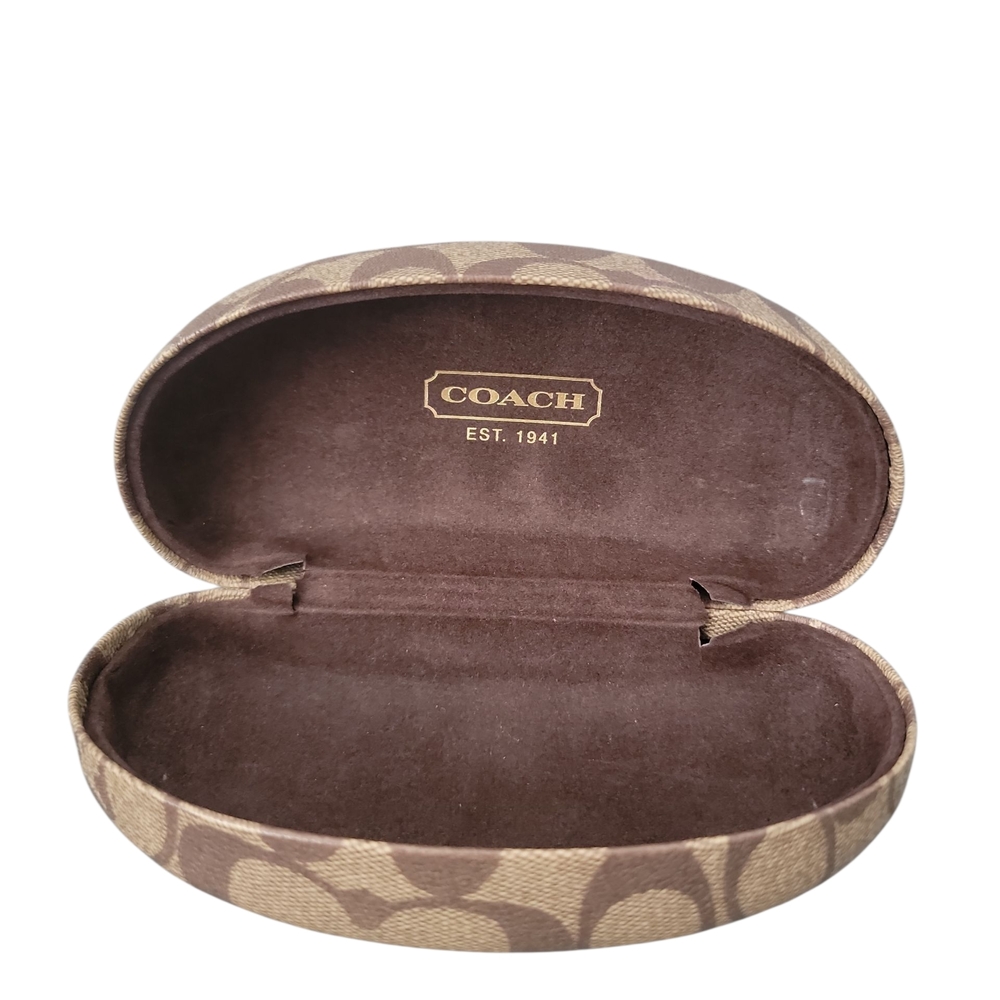 Coach Signature Brown and Tan Glasses Case